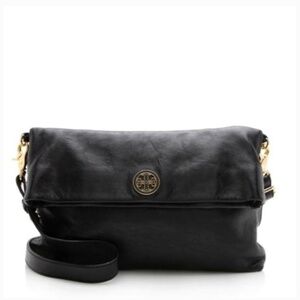 Tory Burch Dena 3in1 fold over crossbody bag in black leather